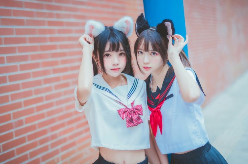 萝莉风COS 桜桃喵&疯猫ss – JK百合2 – COSPLAY-御萝部落