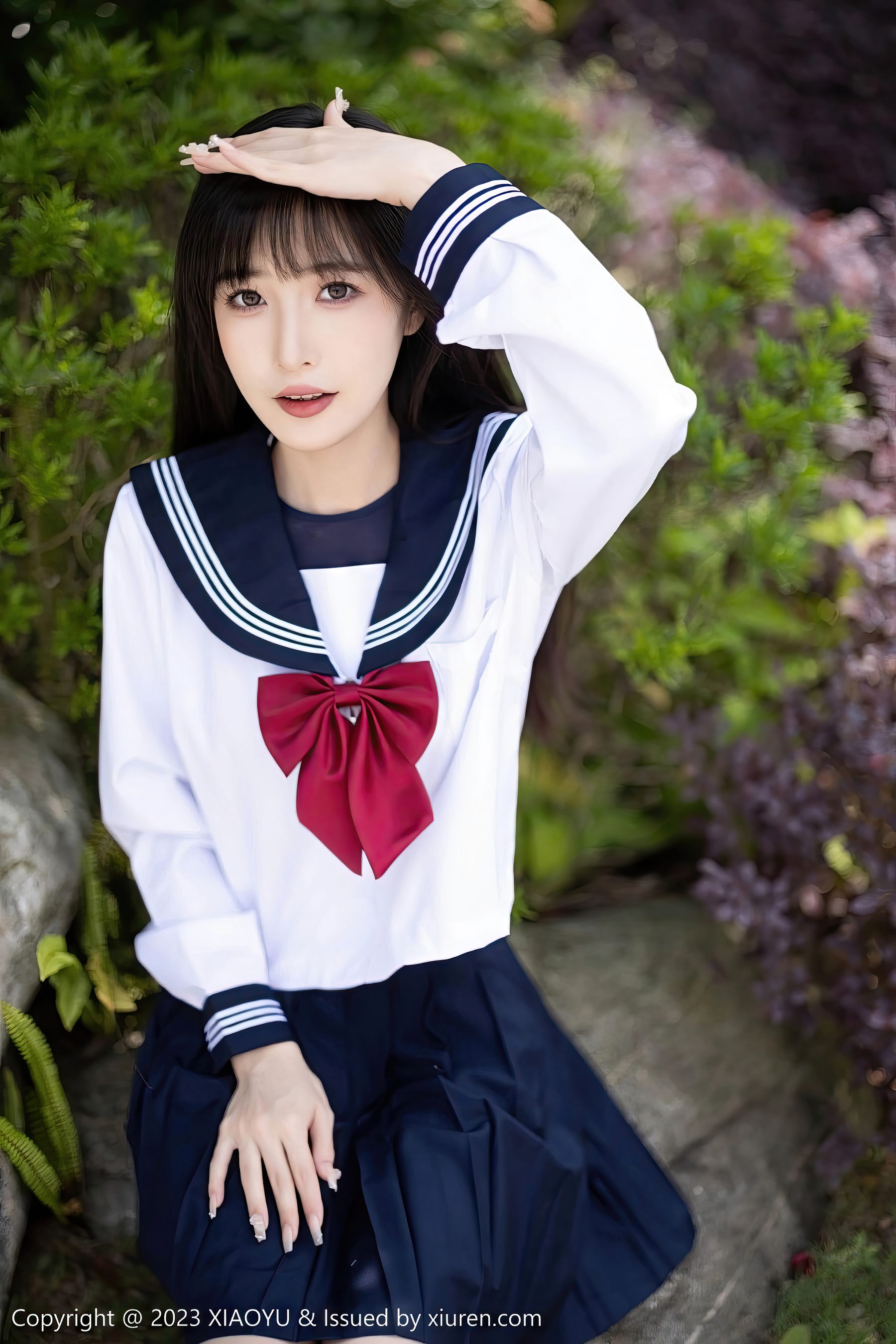 林星阑 - 学妹制服+黑色长筒袜贵州旅拍