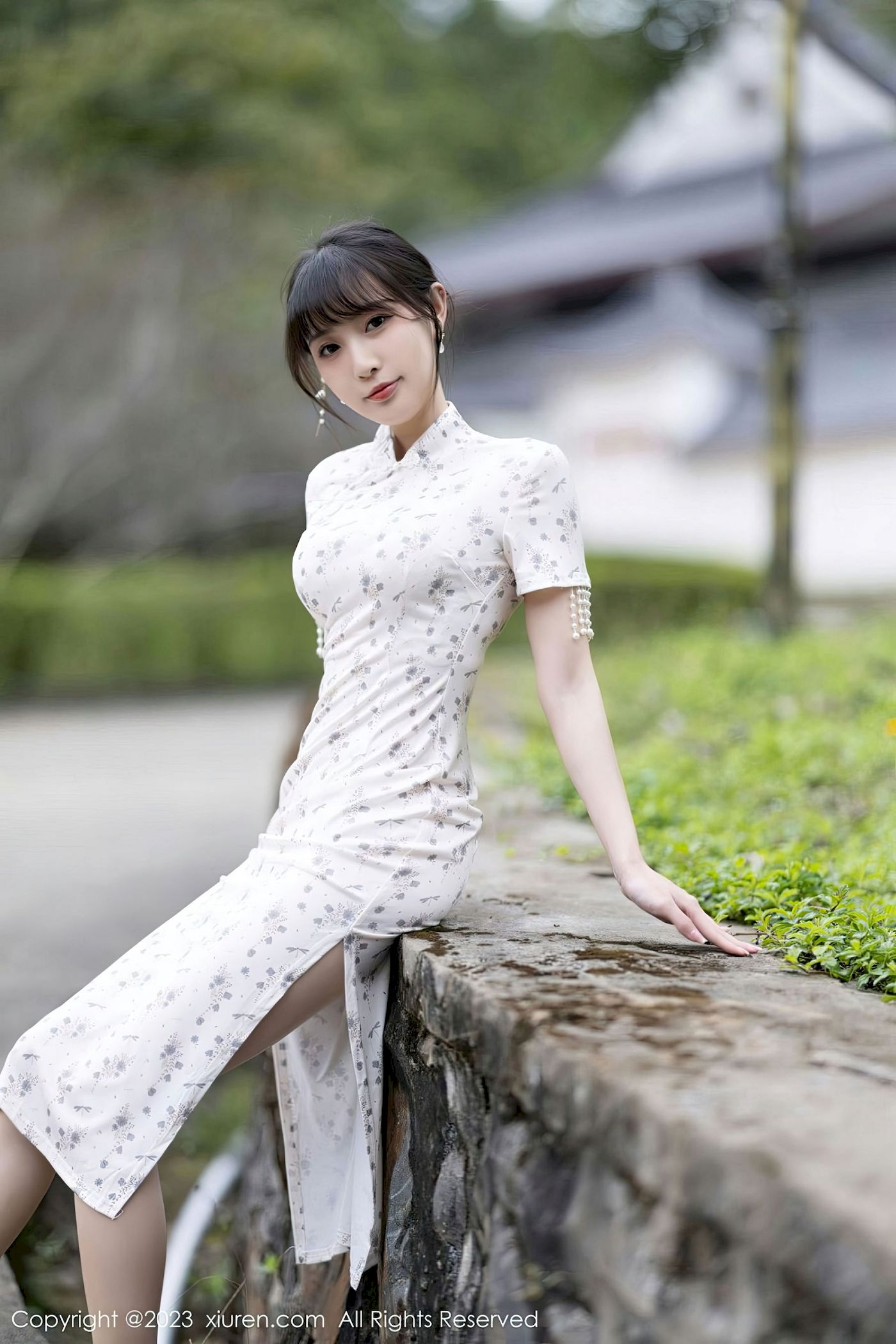 林星阑 - 短款旗袍+原色丝袜海南旅拍